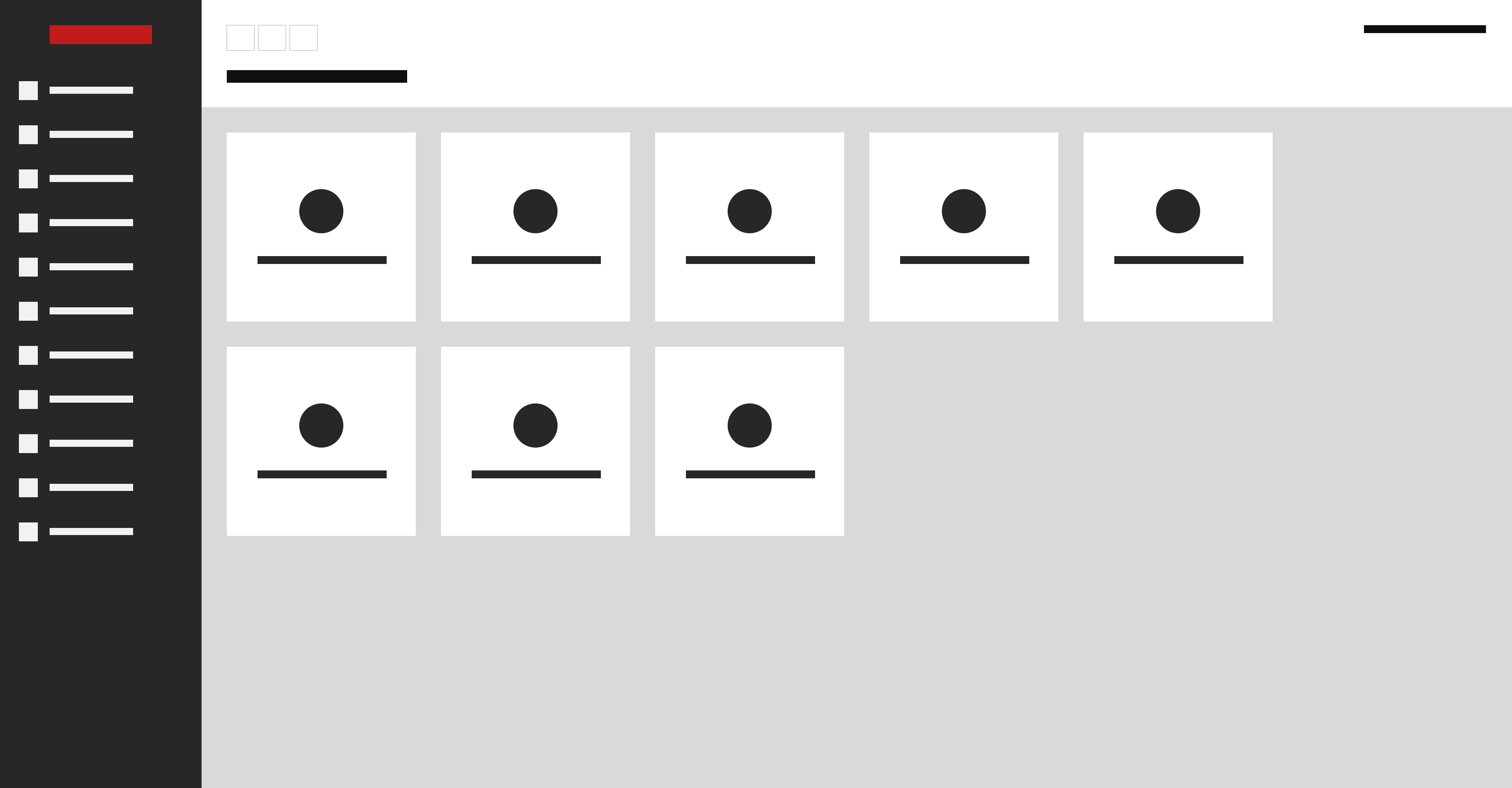 Wireframe of the Dashboard screen in Baanbreker.