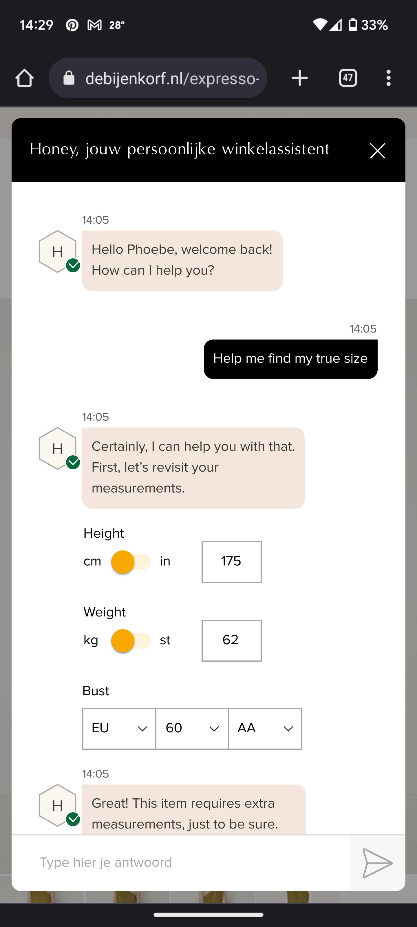 Illustration of the start chat with Honey screen, on mobile.