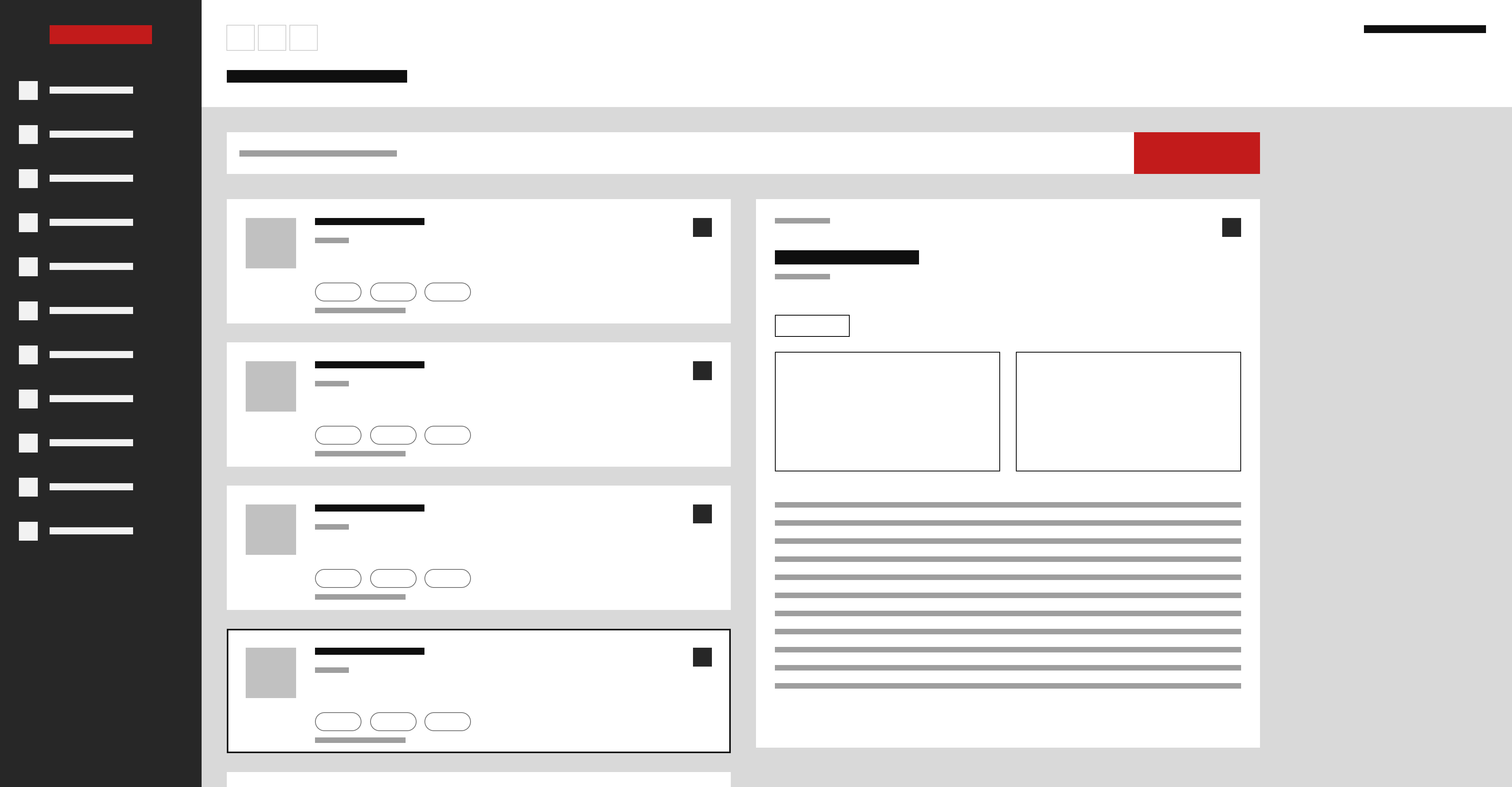Wireframe of the Jobs board screen.