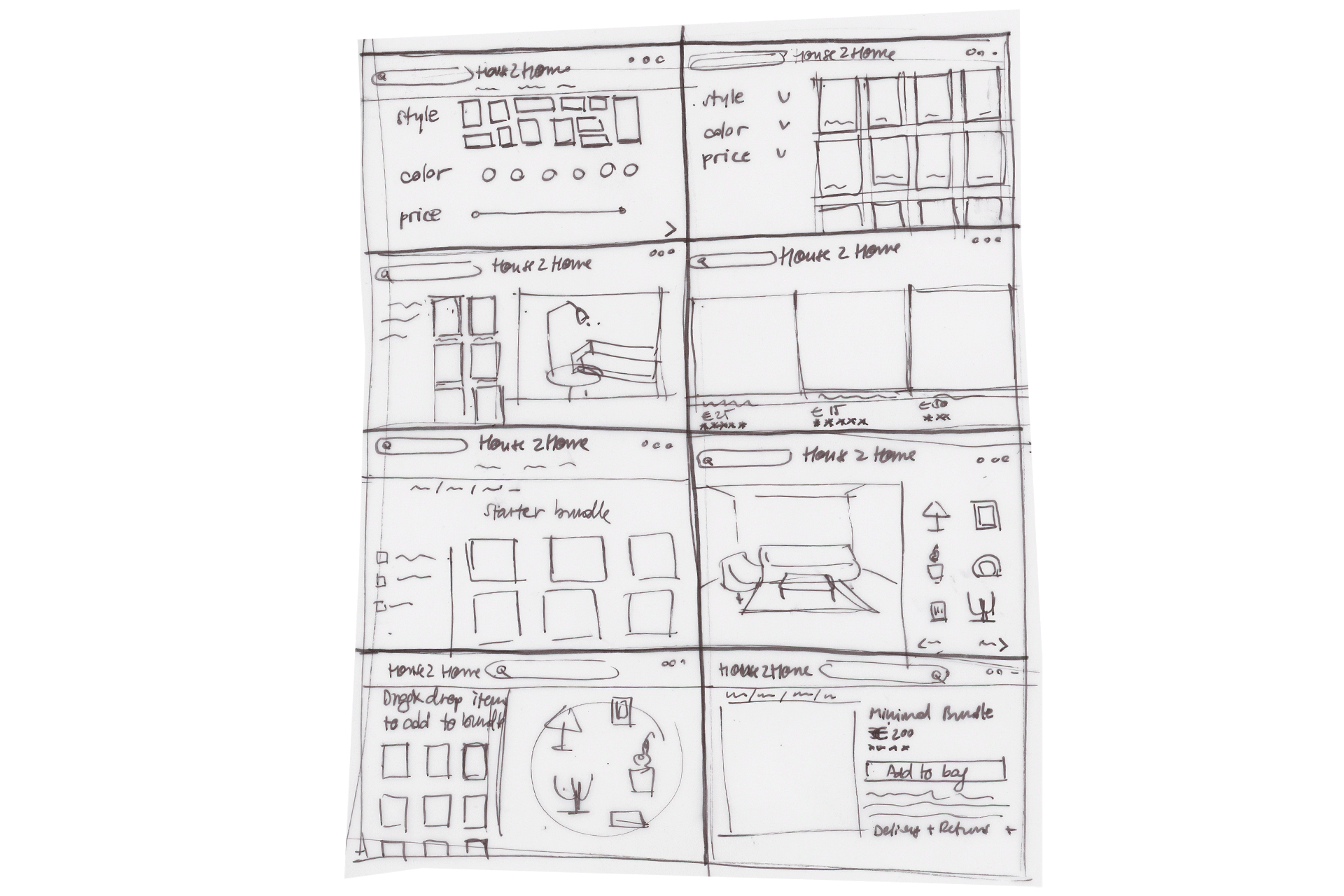 Hand-drawn sketch illustrating the Crazy 8s exercise.