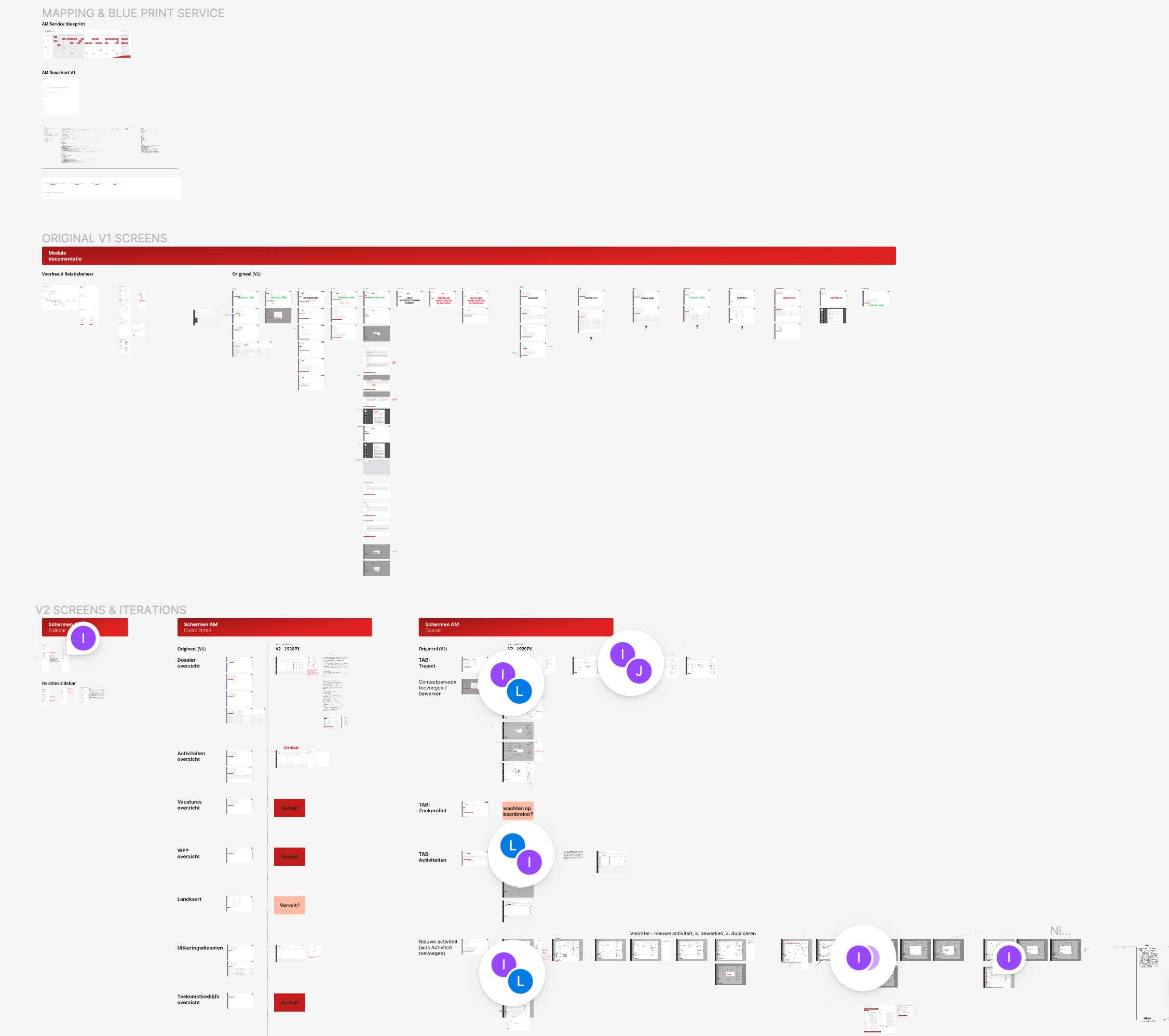 Screenshot of the Figma file, displaying the design process and communication with team members.