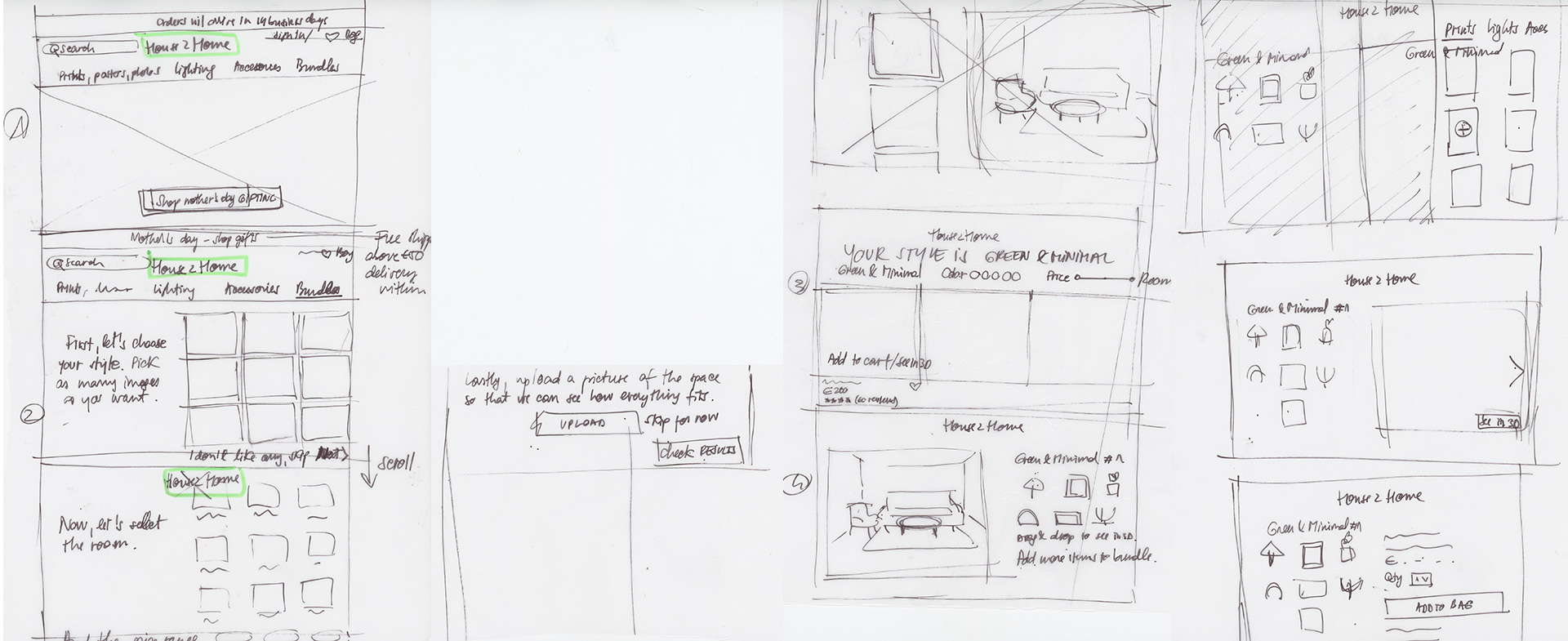 Handmade sketch illustrating the ideation process.